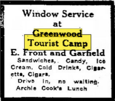 Greenwood Tourist Camp - Jun 17 1932 Article